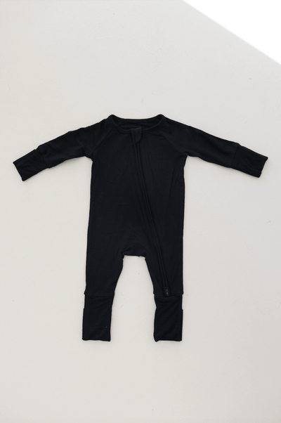 Forever French Baby - Bamboo Zip Pajamas | Midnight Black