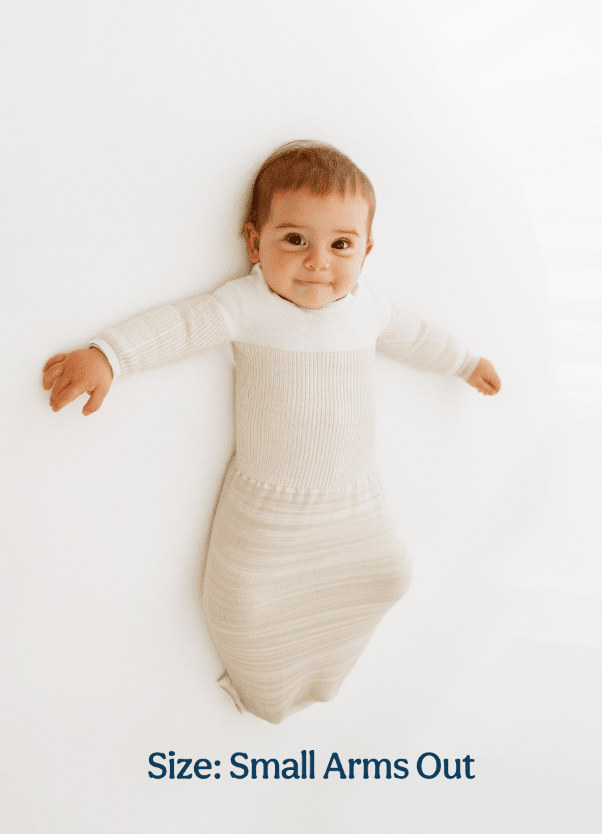 Swaddelini Bamboo Blend Beige Arms Out™ Long Sleeve Sleep Sack- Strolleria
