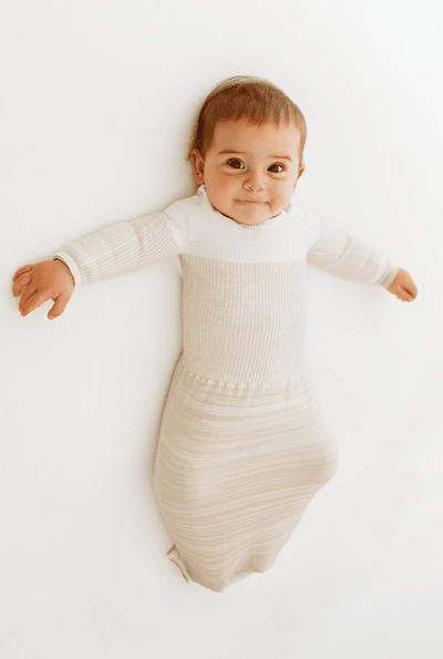 Swaddelini Bamboo Blend Beige Arms Out™ Long Sleeve Sleep Sack