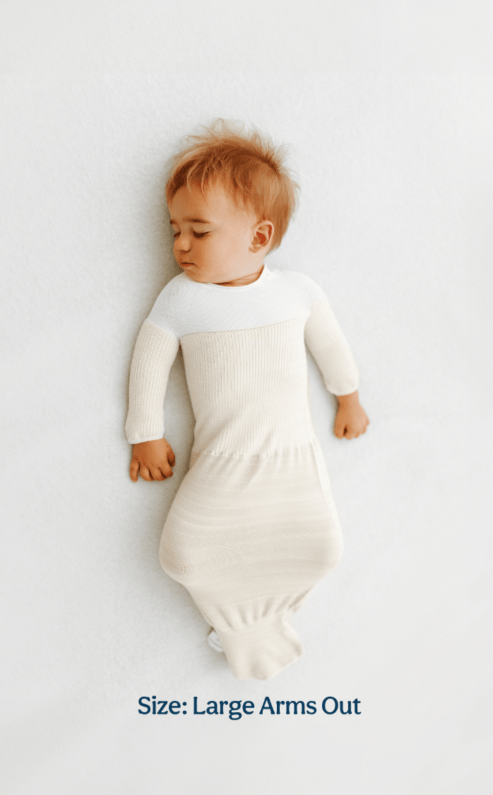 Swaddelini Bamboo Blend Beige Arms Out™ Long Sleeve Sleep Sack- Strolleria