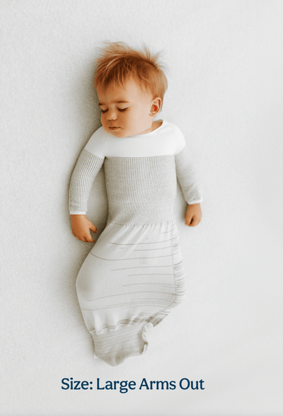 Swaddelini Grey Arms Out™ Long Sleeve Sleep Sack