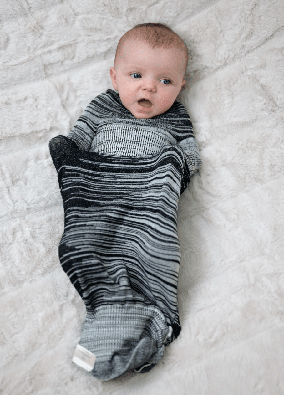 Swaddelini Black Swaddle Sleep Sack- Strolleria