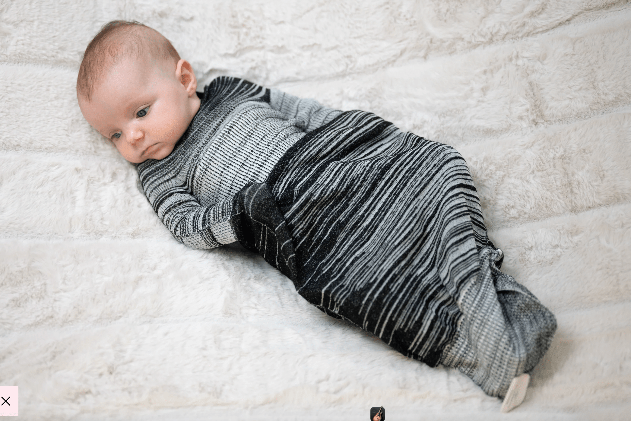 Swaddelini Black Swaddle Sleep Sack- Strolleria