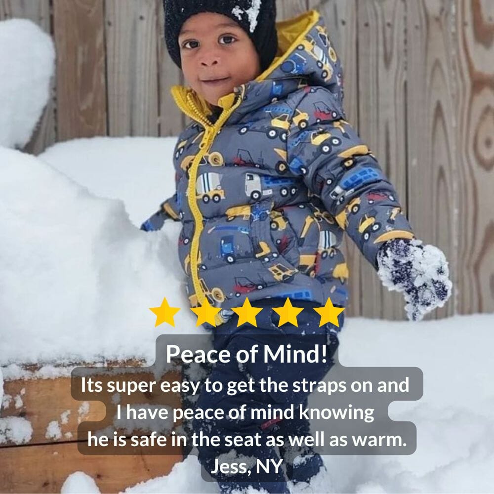Onekid Car Seat Coat | The Road Coat Down - Construction Print- Strolleria