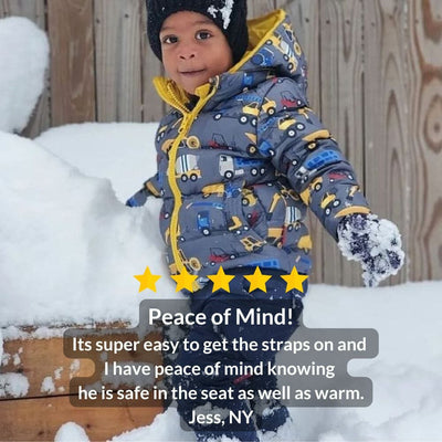 Onekid Car Seat Coat | The Road Coat Down - Construction Print