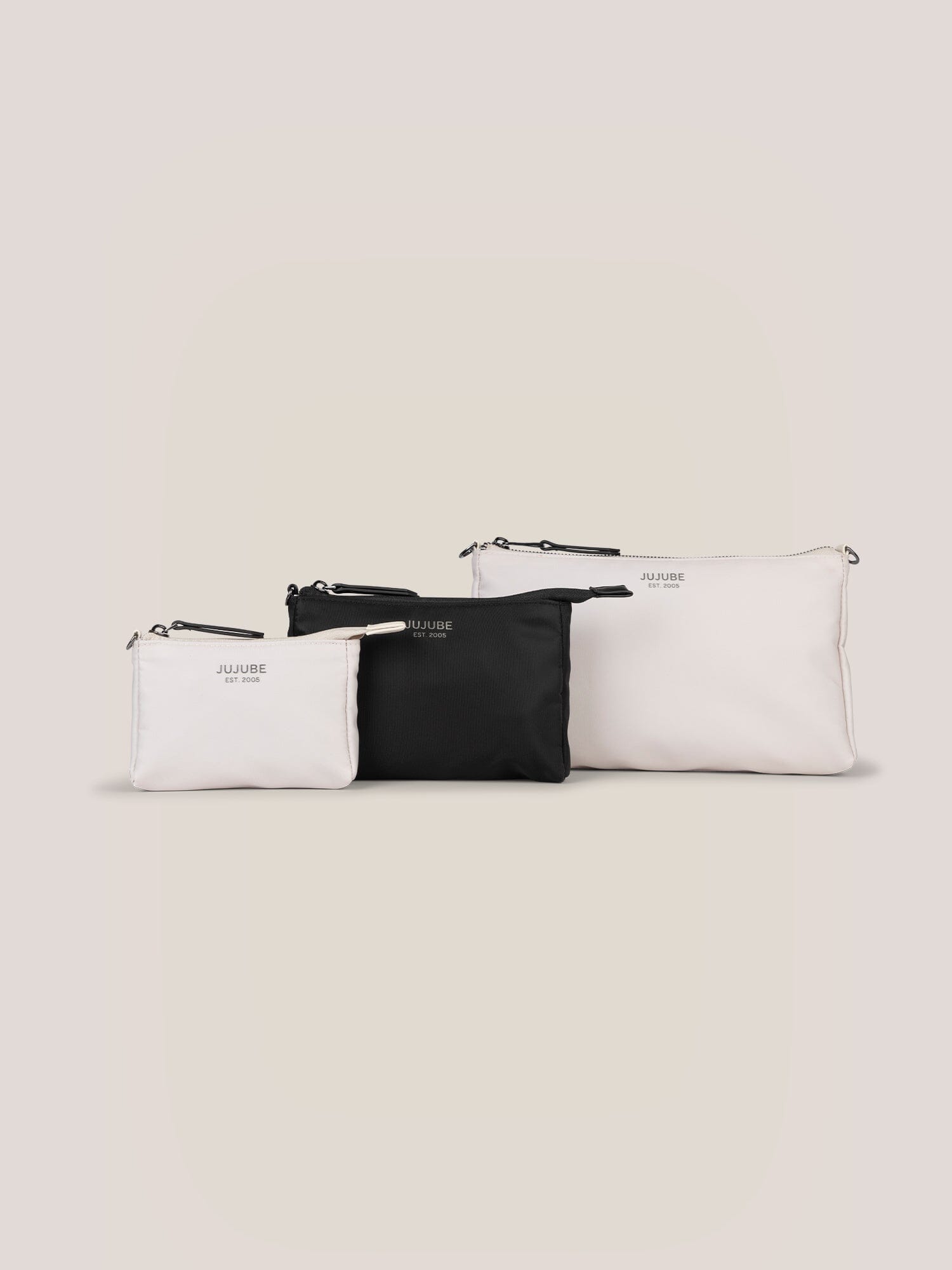 JuJuBe Witney Carson 3-piece Pouch Set - Cloud & Black- Strolleria