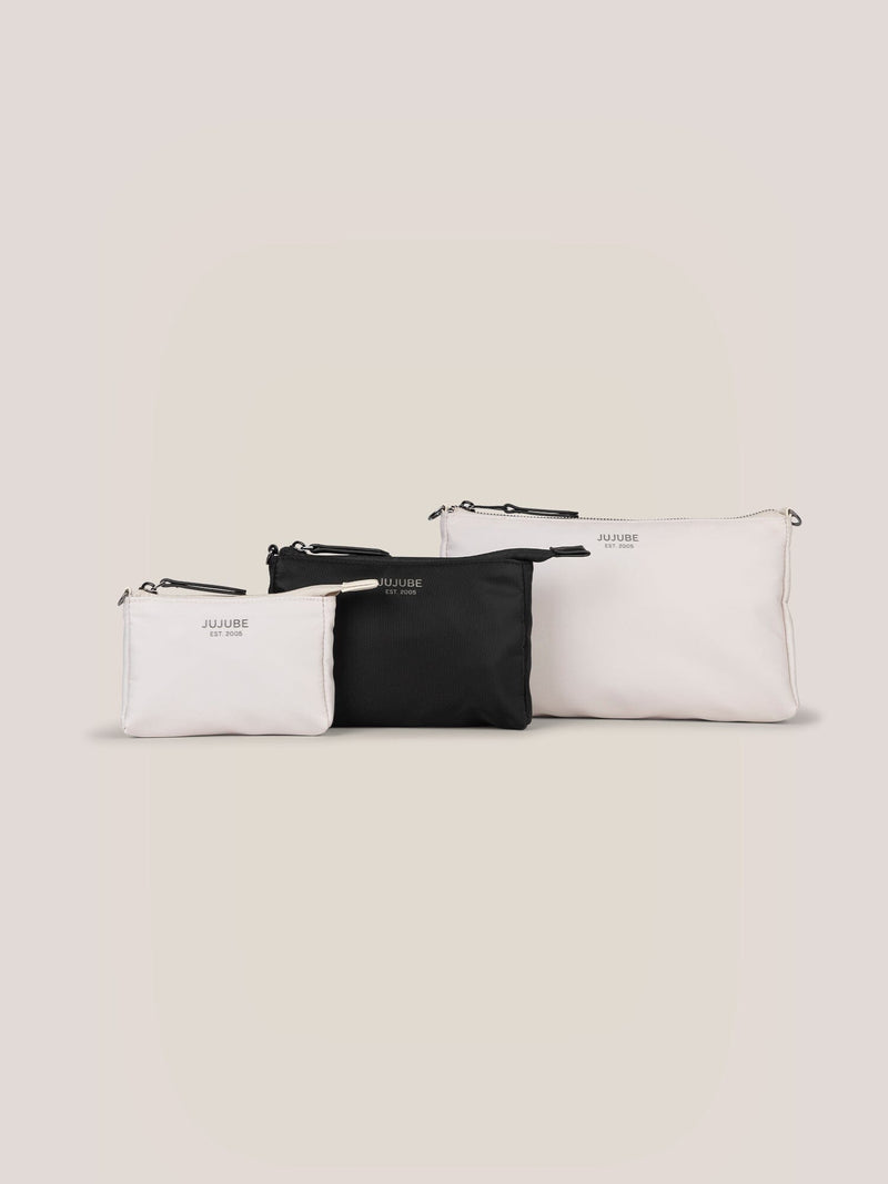 JuJuBe Witney Carson 3-piece Pouch Set - Cloud & Black
