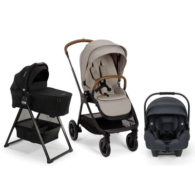 Nuna TRIV Next Bundle - Stroller, LYTL Bassinet + Stand, and PIPA RX Infant Car Seat Hazelwood / Ocean