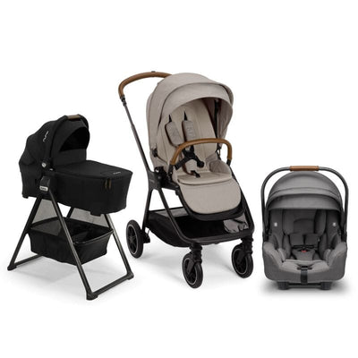 Nuna TRIV Next Bundle - Stroller, LYTL Bassinet + Stand, and PIPA RX Infant Car Seat Hazelwood / Granite