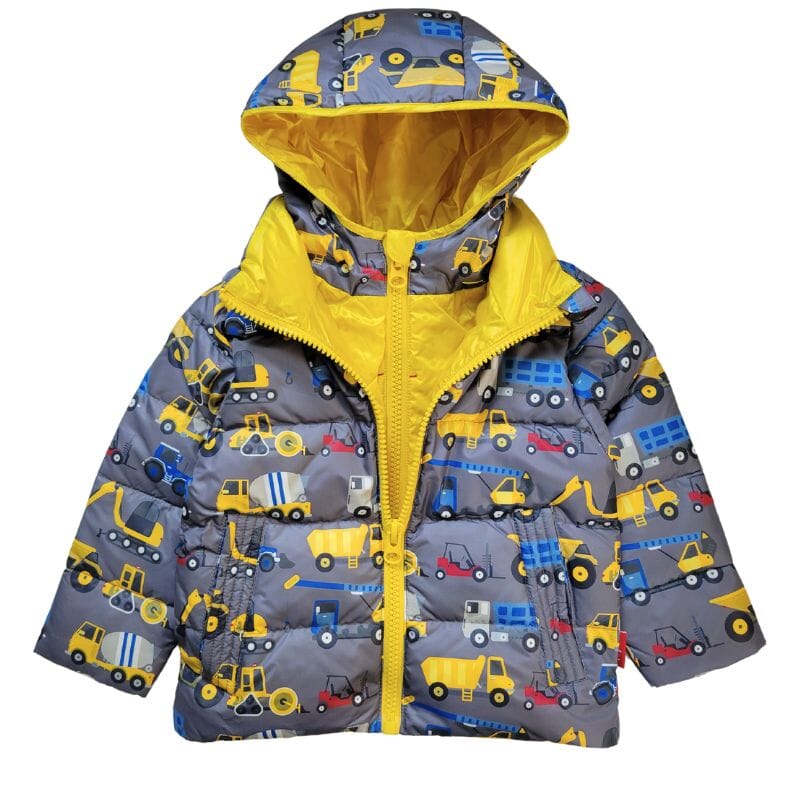 Onekid Car Seat Coat | The Road Coat Down - Construction Print- Strolleria