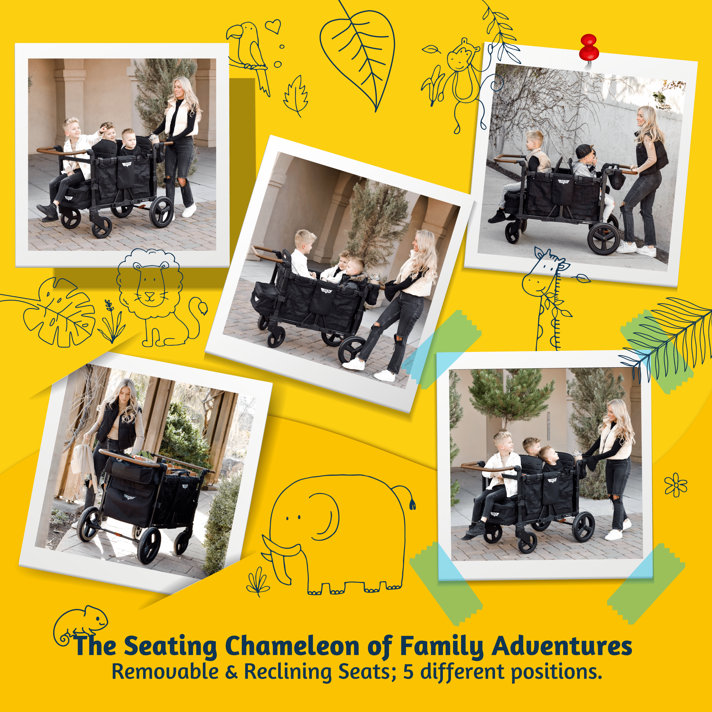 Keenz Stroller Wagons Keenz Vyo͞o The Seating Chameleon Stroller Wagon 4-Passengers- Strolleria