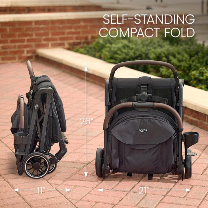 Britax Juniper Compact Stroller with One-Hand RapidFold - Raven Black- Strolleria