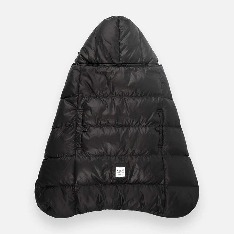7AM Enfant Core K-Poncho Heavyweight in Black Plush Heavyweight- Strolleria