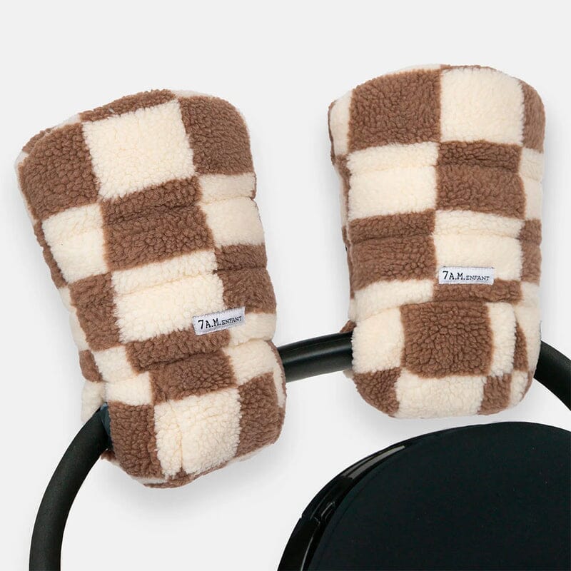 7AM Enfant Berber Warmmuffs in Print Checkers Tan