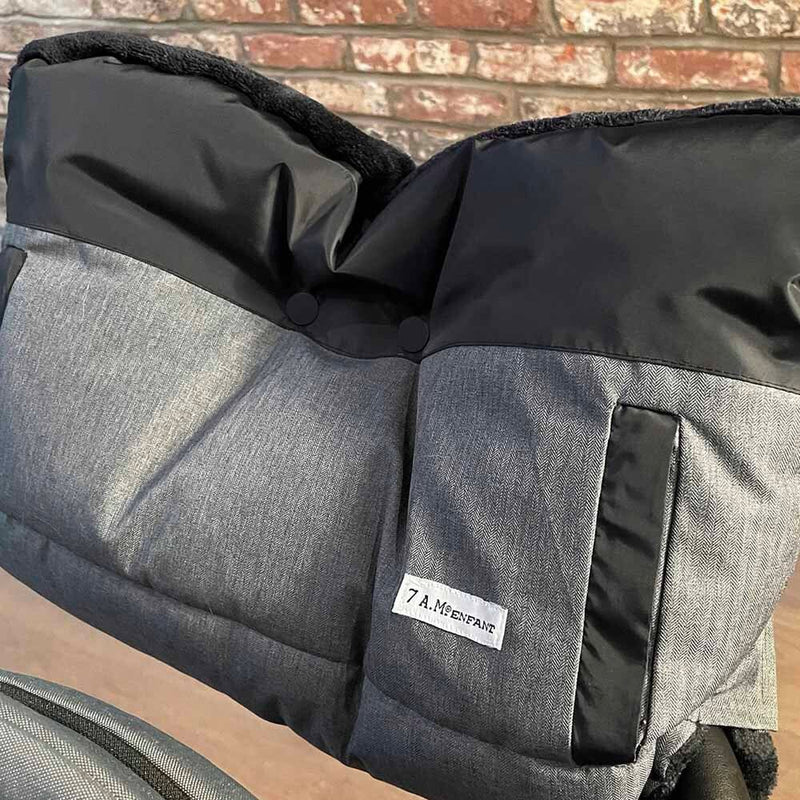7AM Enfant Core Unimuff in Heather Grey Dark/Black Plush