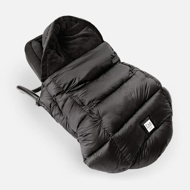 7AM Enfant Core K-Poncho Heavyweight in Black Plush Heavyweight- Strolleria