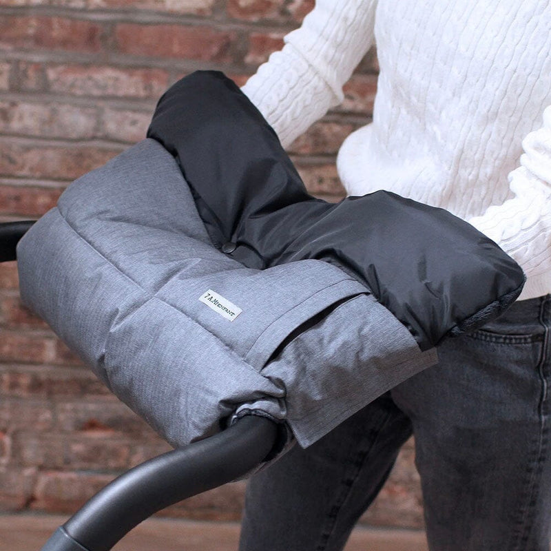 7AM Enfant Core Unimuff in Heather Grey Dark/Black Plush
