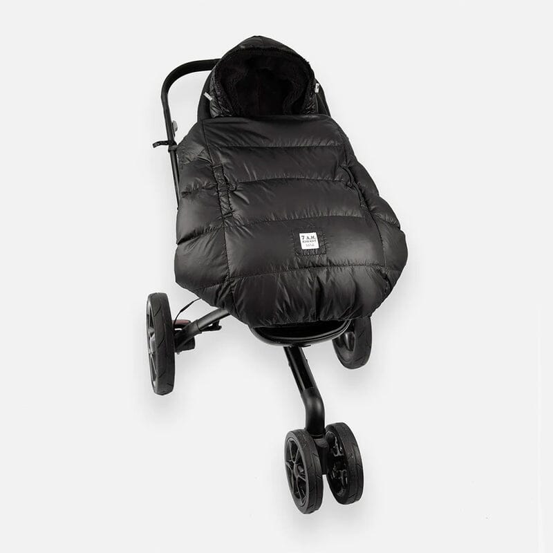 7AM Enfant Core K-Poncho Heavyweight in Black Plush Heavyweight- Strolleria