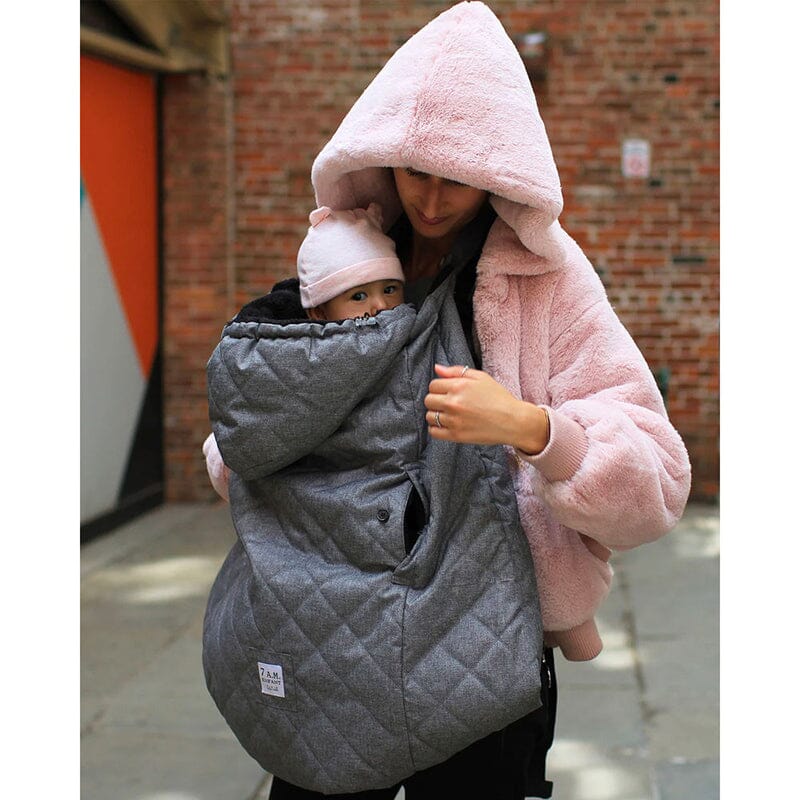 7AM Enfant Core K-Poncho in Heather Grey Plush