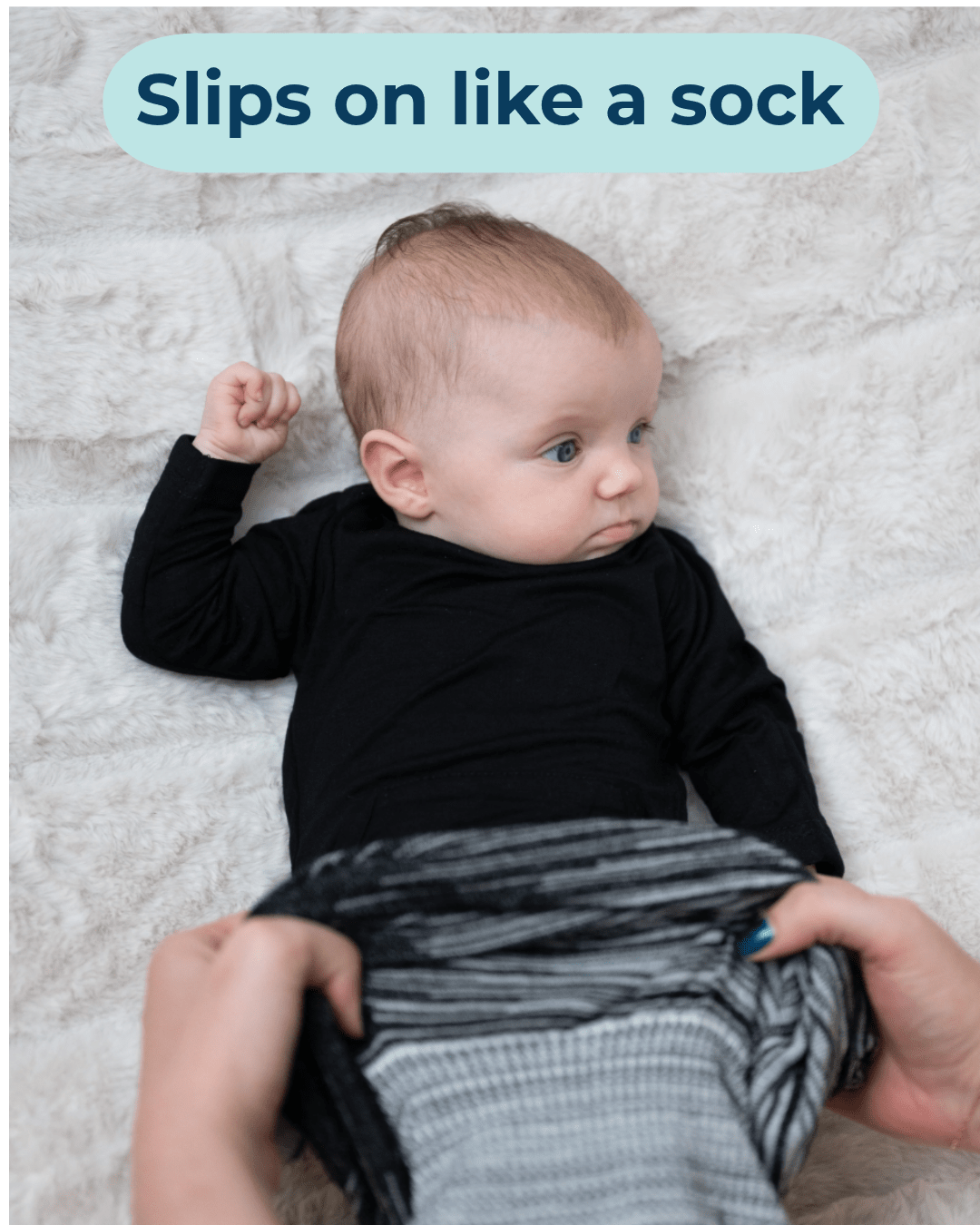 Swaddelini Black Swaddle Sleep Sack- Strolleria