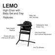 CYBEX LEMO 2 High Chair 4-in-1 Set - Stunning Black - Bambi Baby