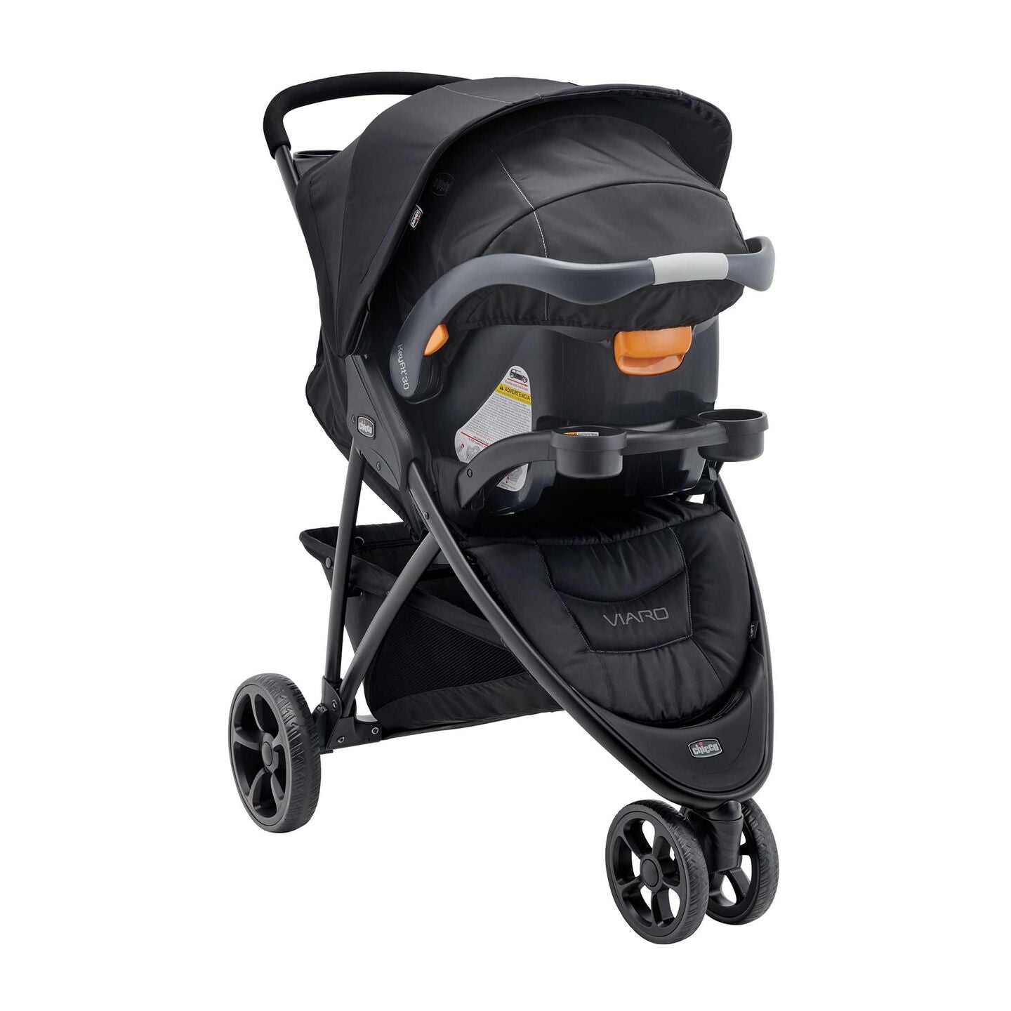 Chicco Viaro Quick-Fold Travel System - Black- Strolleria