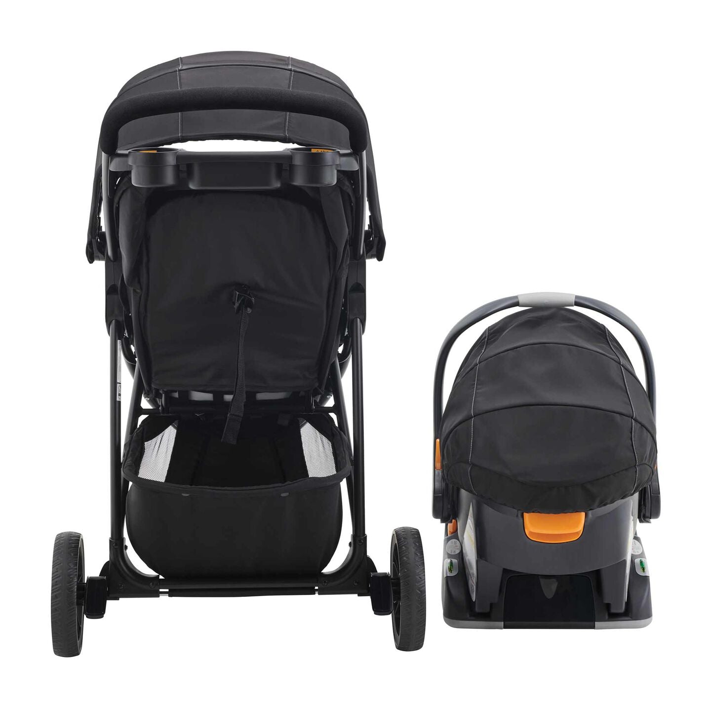 Chicco Viaro Quick-Fold Travel System - Black- Strolleria