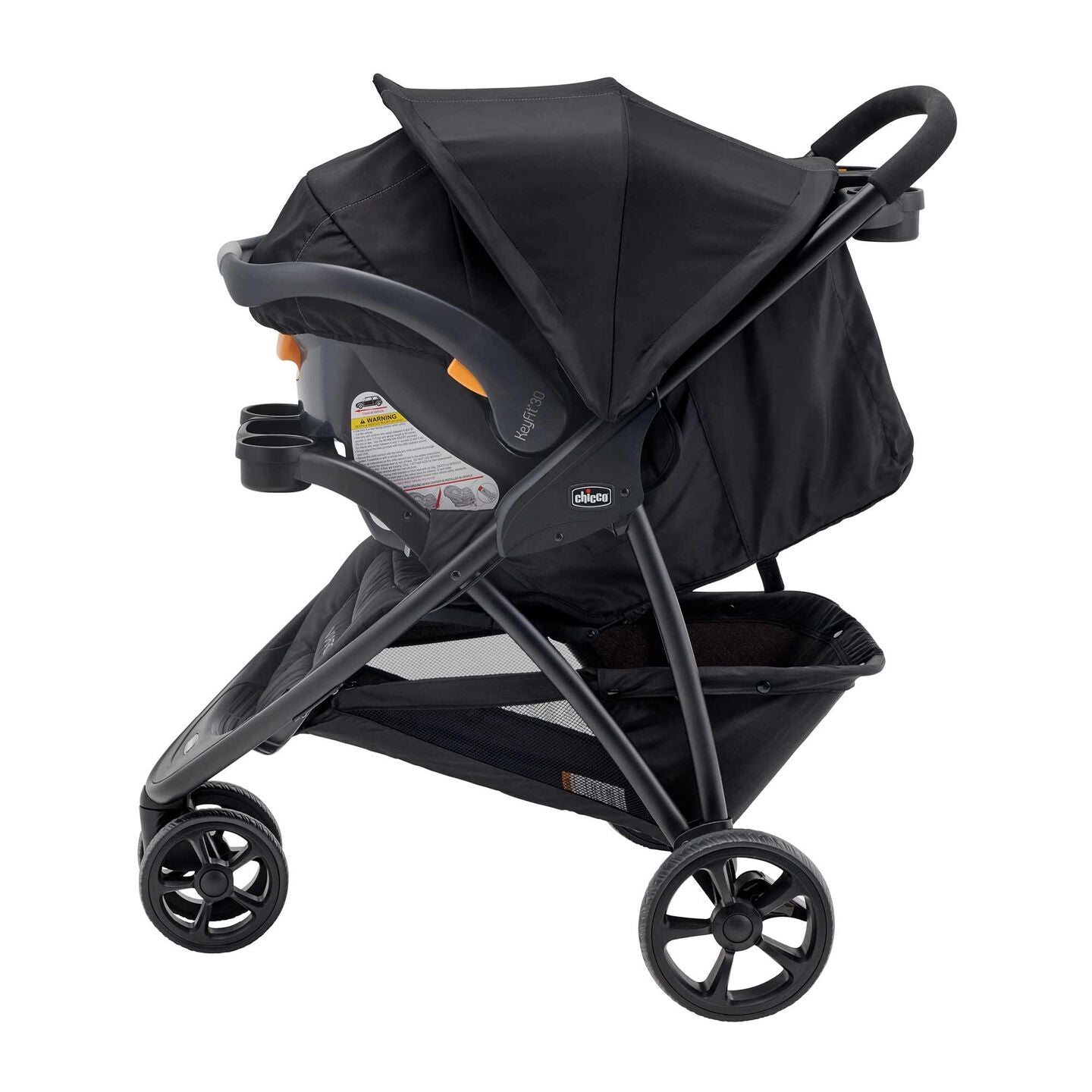 Chicco Viaro Quick-Fold Travel System - Black- Strolleria