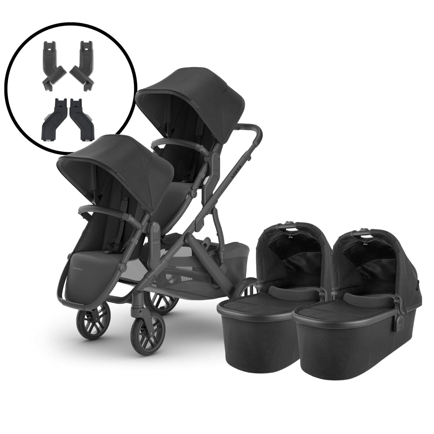 アッパベビー　VISTA 2人乗り　ステップ付き　　直接引き渡しも可 Uppababy vista アッパベビー ビスタ 2人乗りベビーカー 3人乗り