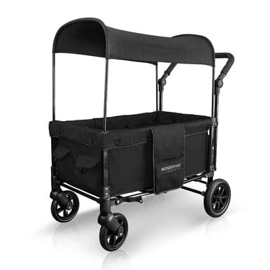 WonderFold W1 OG Double Stroller Wagon in Jet Black