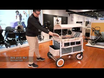 WonderFold W1 OG Double Stroller Wagon in Jet Black