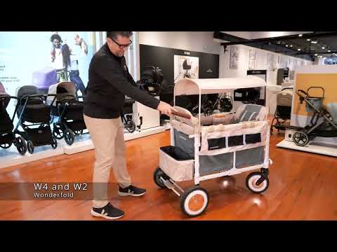 WonderFold W1 OG Double Stroller Wagon in Jet Black