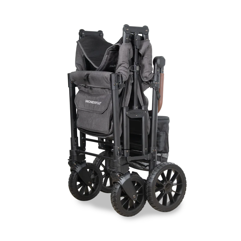 Wonderfold W2 Luxe Pro Double Seater Stroller Wagon - Charcoal Gray