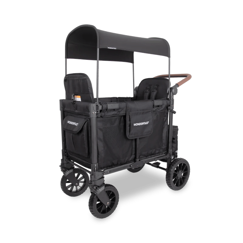 Wonderfold W2 Luxe Pro Double Seater Stroller Wagon - Black- Strolleria