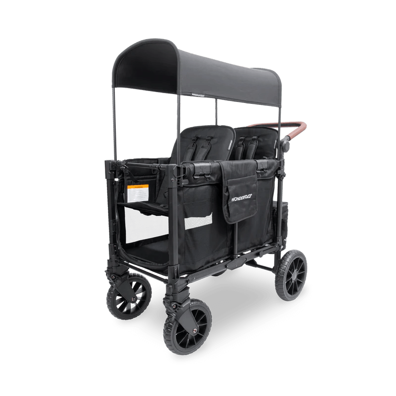 Wonderfold W2 Luxe Pro Double Seater Stroller Wagon - Black- Strolleria