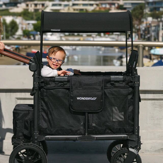 Wonderfold W2 Luxe Pro Double Seater Stroller Wagon - Black- Strolleria