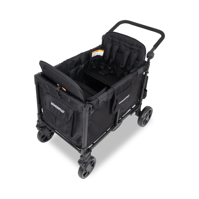 Wonderfold W4 Elite Pro 4 Seater Stroller Wagon - Jet Black- Strolleria
