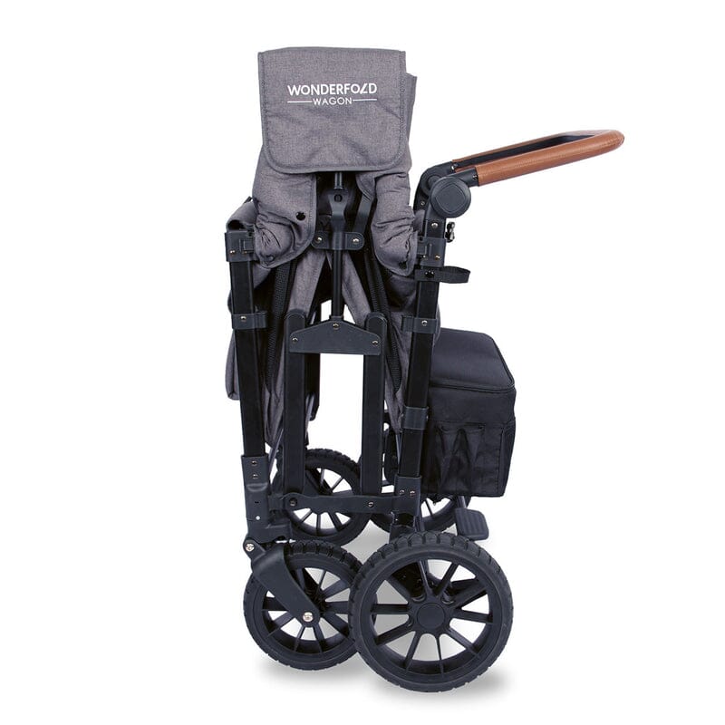 WonderFold W4 LUXE Quad Stroller Wagon in Charcoal Gray with Black Frame