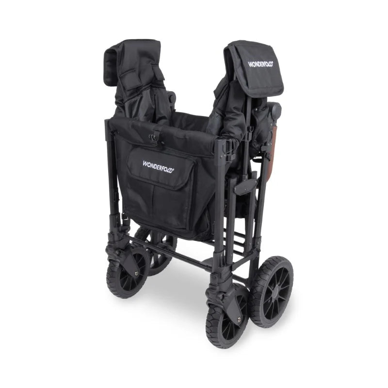 WonderFold W4 Luxe Pro 4-Seater Stroller Wagon - Jet Black- Strolleria