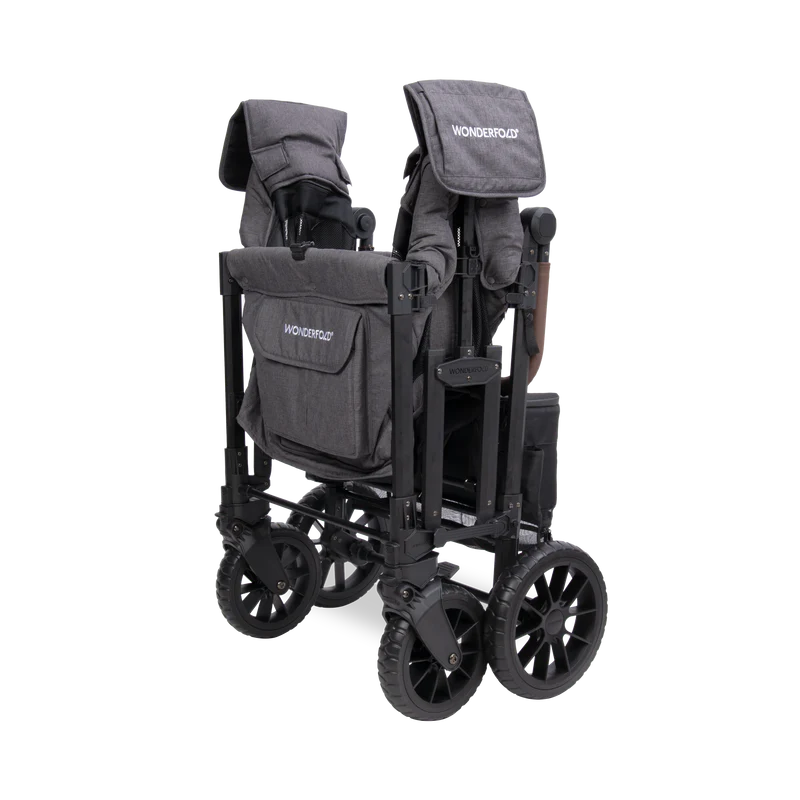 Wonderfold W4 Luxe Pro 4-Seater Stroller Wagon - Charcoal Gray- Strolleria