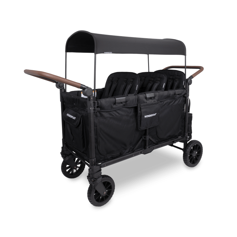 WonderFold W6 Luxe Pro Stroller Wagon - Black- Strolleria
