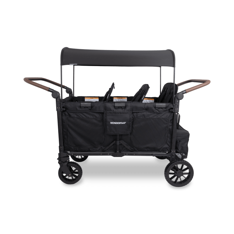 WonderFold W6 Luxe Pro Stroller Wagon - Black- Strolleria