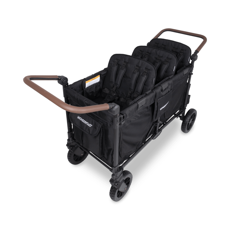 WonderFold W6 Luxe Pro Stroller Wagon - Black- Strolleria