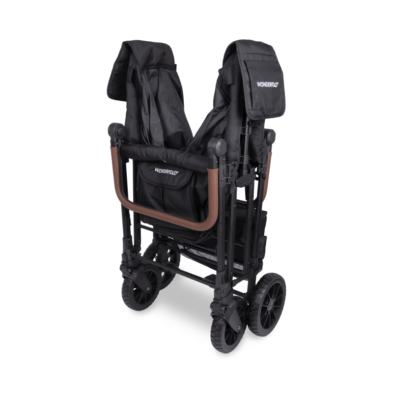 WonderFold W6 Luxe Pro Stroller Wagon - Black- Strolleria