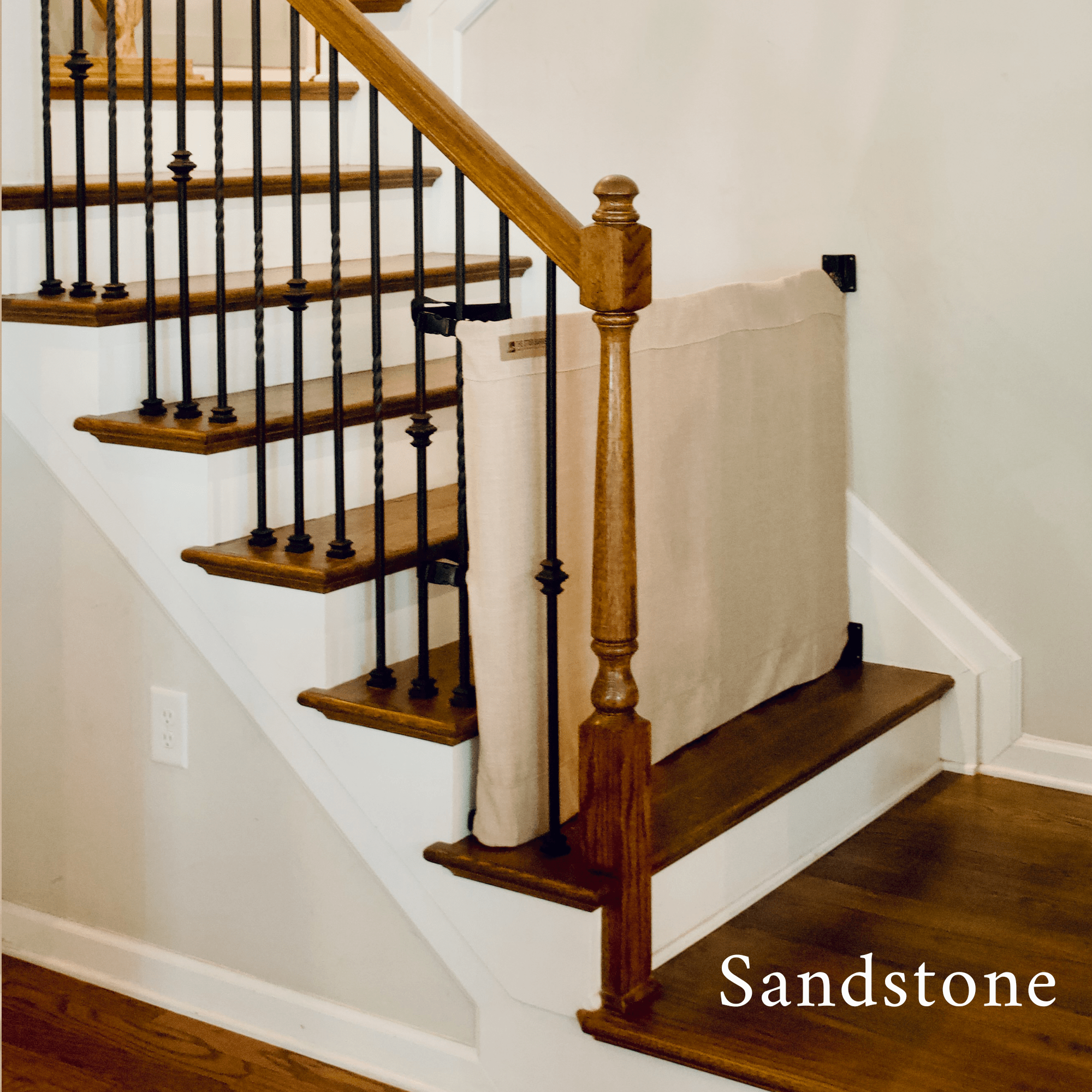The Stair Barrier Wall-to-Banister (WB) Fabric Safety Gate- Strolleria