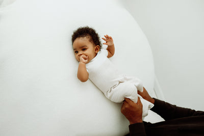Swaddelini Bamboo Blend Beige Arms Out™ Short Sleeve Sleep Sack