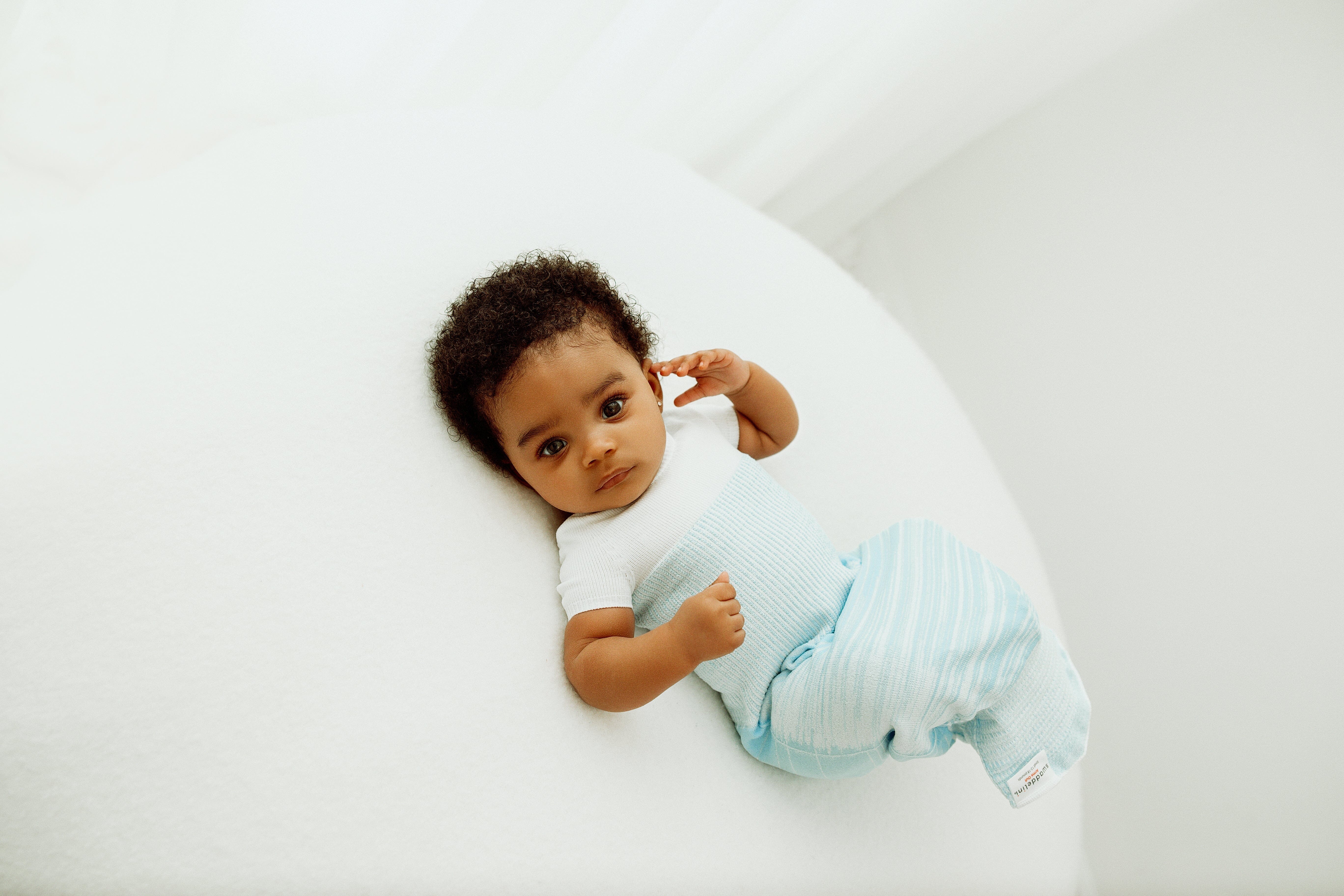 Swaddelini Blue Arms Out™ Short Sleeve Sleep Sack- Strolleria