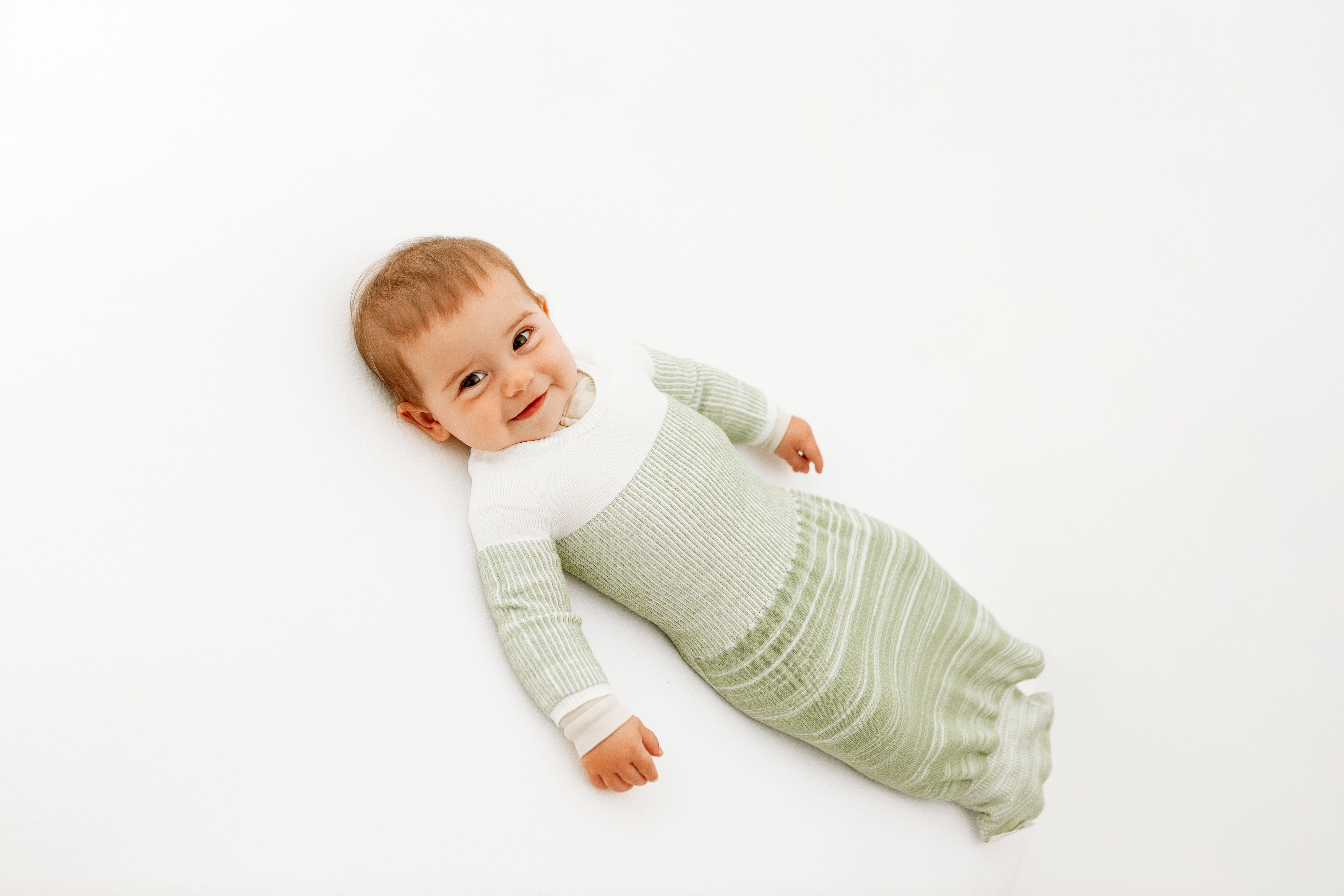 Swaddelini Bamboo Blend Mint Arms Out™ Long Sleeve Sleep Sack- Strolleria