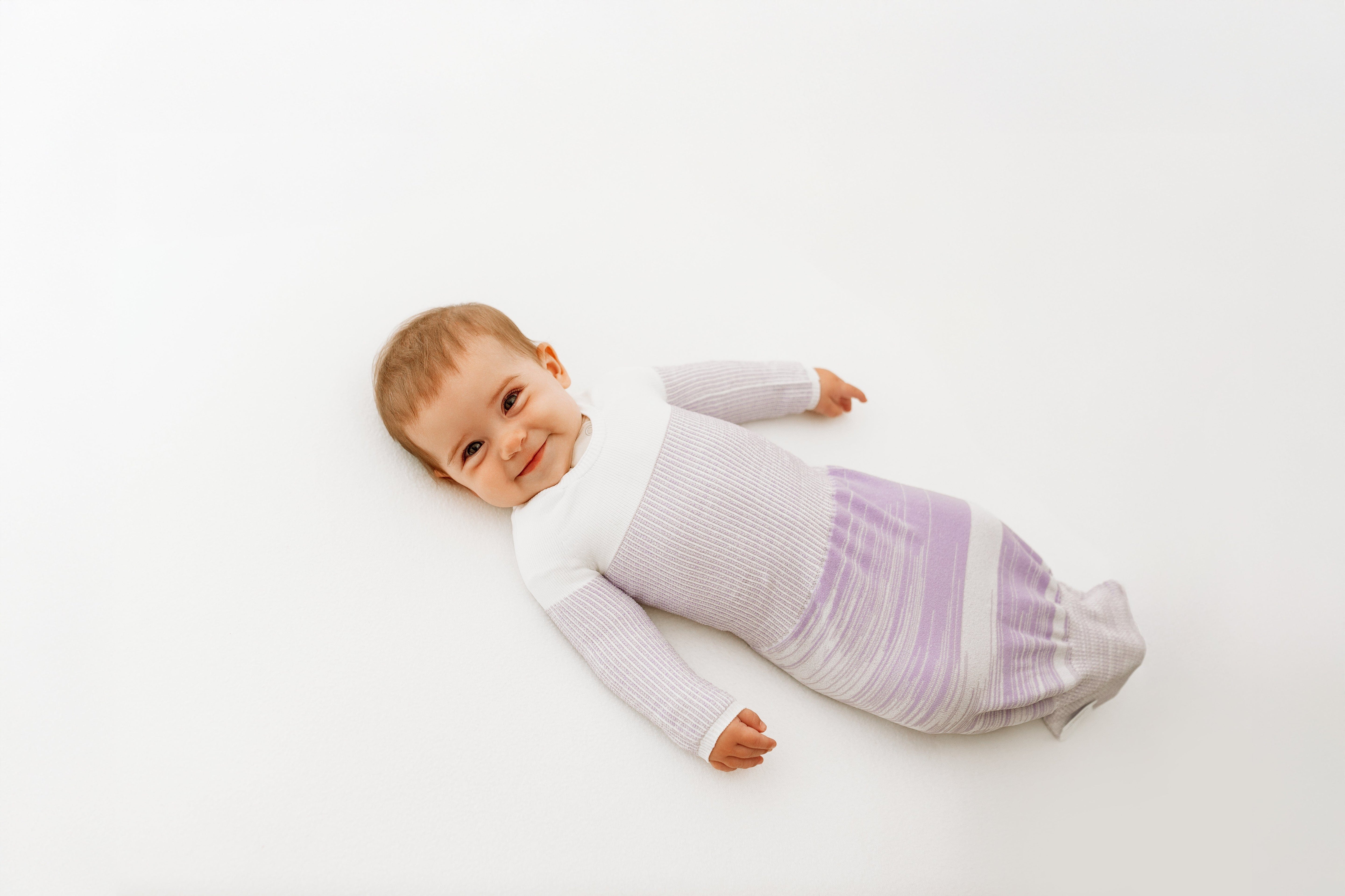 Swaddelini Lavender Arms Out™ Long Sleeve Sleep Sack- Strolleria