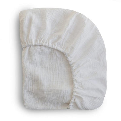 Mushie Extra Soft Muslin Crib Sheet White
